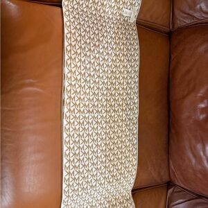 Michael Kors Gray and Tan Monogram Scarf